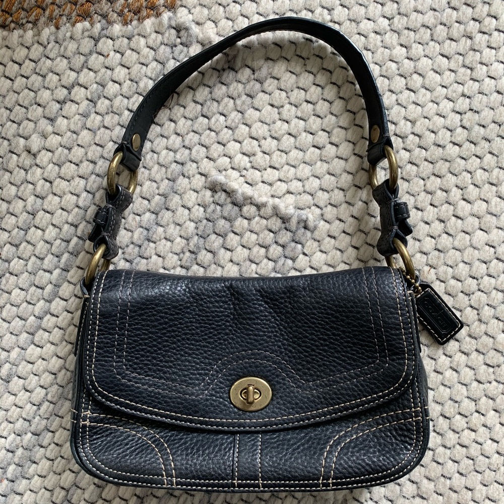 Black Pebbled Coach Purse